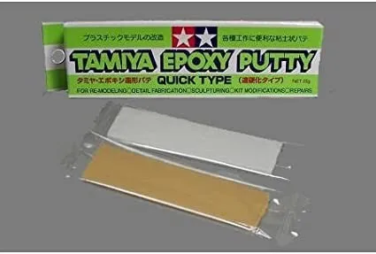 TAMIYA ZWEIKOMPONENTEN STUCK EPOXY PUTTY QUICK TYPE Netto 25g COD.87051