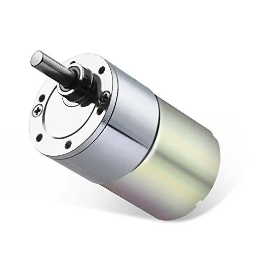 Greartisan DC 24V 500RPM Getriebemotor Hohe Drehmoment Elektrische Mikrodrehzahl Reduktion Getriebemotor Exzentrische Ausgangswelle 37mm Durchmesser Getriebe