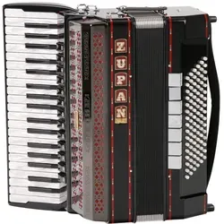 Zupan Alpe V 96 EF/M Cassotto Akkordeon Schwarz - Hochwertiges Akkordeon für Profis - Akkordeon mit 38 Diskanttasten und 96 Bassknöpfen, ideal für anspruchsvolle Musiker. Inklusive Luxuskoffer und Zubehör für optimalen Spielkomfort.
