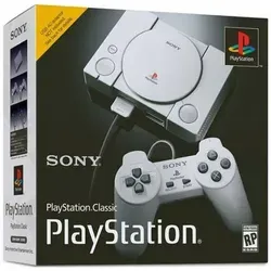 Sony PlayStation 1 Classic Konsole mit 20 integrierten Spielen - Konsolen-Klassiker in Grau, ohne CD-Laufwerk, ideal für nostalgische Gamer und Liebhaber von Retro-Spielen.