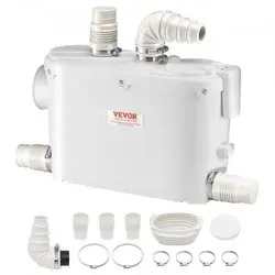 VEVOR Abwasser Hebeanlage 500W - Fäkalienhebeanlage mit 8m Förderhöhe, wartungsfrei und hitzebeständig für effektive Abwasserentsorgung