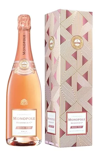 Heidsieck & Co. Monopole Rosé Top Brut Champagner 750ml - Weine – Ausgeglichener, lebhafter Champagner mit fruchtigen Aromen, ideal als Aperitif oder zu Lachs und Desserts, in Geschenkverpackung.