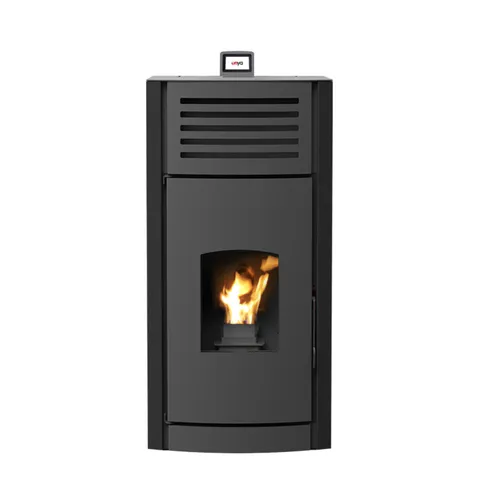 Robin Wood Pelletofen Enya Aqua grau - Effizienter Pelletofen mit 24 kW Heizleistung, ideal für eine behagliche Atmosphäre. Kompakt und stilvoll in Grau, perfekt für jeden Wohnraum.