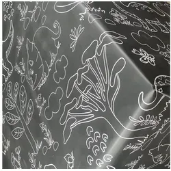 DecoHomeTextil Tischdecke Wachstuch Dinosaurier schwarz 130 x 240 cm - Robuste Gartentischdecke im Dinosaurier-Design, ideal für Kindergeburtstage und Outdoor-Events, pflegeleicht und wasserabweisend.