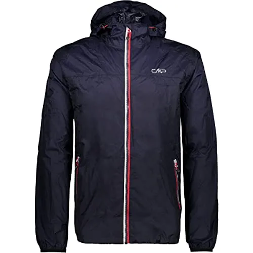 CMP MAN Jacket Rain FIX Hood navy (M982) XL - Funktionsjacke für Herren mit 3000 mm Wassersäule, winddicht und aus strapazierfähigem Ripstop-Material. Ideal für aktive Outdoor-Aktivitäten bei schlechtem Wetter. Kompakt verstaubar in einer Tasche.