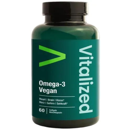 Vitalisiertes Omega-3 Vegan 1500 mg - 60 Kapseln - Vitamine & Mineralien, unterstützt die Herzgesundheit und ist ideal für eine tägliche Anwendung.