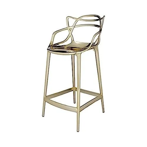 Kartell Masters Stool Hocker in Gold, 65 cm Höhe - Eleganter Hocker von Philippe Starck, ideal für drinnen und draußen. Mit hochwertigem, farbigem Polypropylen bietet er Stil und Funktionalität.