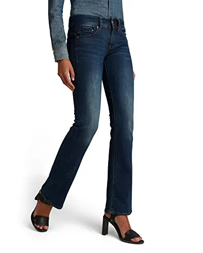 G-STAR RAW Damen Midge Bootcut Jeans - Stylische Bootcut Jeans mit mittlerer Taille, eng anliegendem Bund und weitem Saum, ideal für einen trendigen Look.
