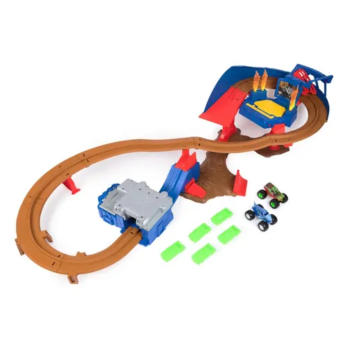 Monster Jam Supercharge Speedway Spielset - motorisierte 8er-Stuntstrecke mit Megalodon und EL Toro Loco, actionreiche Monster Truck-Action für Kinder ab 3 Jahren