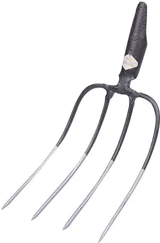 Kerbl Dunggabel mit Federdülle ohne Stiel 4 Zinken 31 x 23 cm