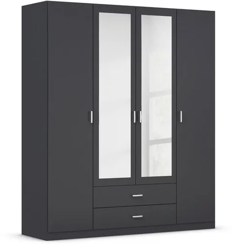 Kleiderschrank RAUCH GAMMA – Geräumig & Modern - Stylischer Kleiderschrank in grau mit 6 Schubladen und Spiegel. Bietet viel Stauraum und passt perfekt in jedes Zuhause. Made in Germany, ideal für eine ordentliche Garderobe.