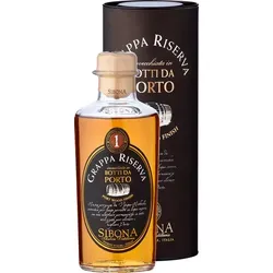 Sibona Grappa Riserva Botti da Porto 40% - Italienischer Grappa mit 40% Alkohol, gereift in Portweinfässern für ein einzigartiges Aroma - ideal für Genießer.