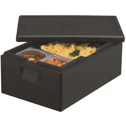 PAPSTAR Isolier-Transportbehälter, EPP 60 cm x 40 cm x 23 cm schwarz "Gastro-Norm 1/1"