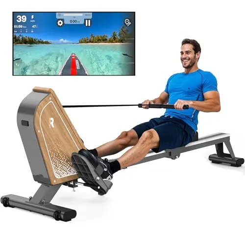 VOWVIT Rudergerät OR3 – Magnetisches Rudergerät für Zuhause mit Bluetooth Monitor - Rudergeräte mit 16 Widerstandsstufen, 160kg Tragfähigkeit und leiser Funktion für ein effektives Training in jeder Wohnung – inklusive 2 Jahre Garantie.