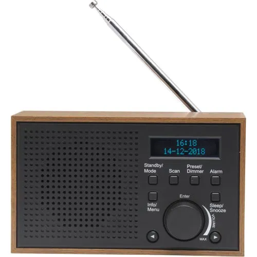 DAB-46 - DAB DAB+ FM Radio mit Alarmfunktion, LCD-Display und flexiblem Betrieb für Zuhause oder unterwegs