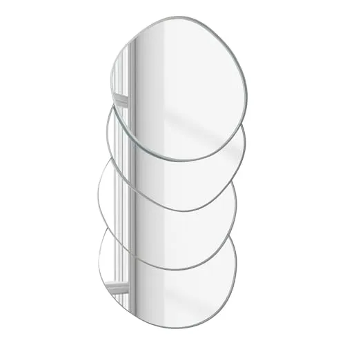 BUTLERS 4er Set Spiegeluntersetzer organisch 12x11cm Glas Mirror | modernes Dekotablett | Elegante Kerzenablage | Untersetzer für Tische & Anrichten