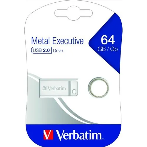 Verbatim Speicherstick, USB 2.0, 64 GB, Metal Executive, silber, 2.5MB/s 17x