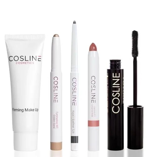Cosline Cosmetics Schmink-Set Starter-Set, 5-tlg. für Anfänger - Das Cosline Starter-Set bietet eine ideale Make-up-Grundausstattung mit fünf hochwertigen Produkten für einen natürlichen Look. Perfekt für Anfänger und als Geschenk geeignet.