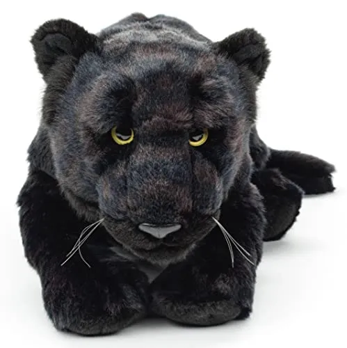 Uni-Toys Schwarzer Panther - 44 cm Plüsch-Wildtier - Stofftier & Teddybär, lebensecht und flauschig weich, ideal zum Spielen oder Dekorieren, aus 100% recyceltem Füllmaterial.