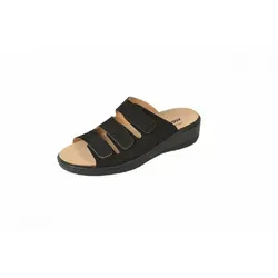 Weeger Orthopädische Pantolette mit auswechselbarem Fußbett - Schwarz, Gr. 37 - Bequeme Pantolette aus hochwertigem Nubukleder mit praktischem Touch-Verschluss. Ideal für den Alltag und sorgt für ein angenehmes Tragegefühl.