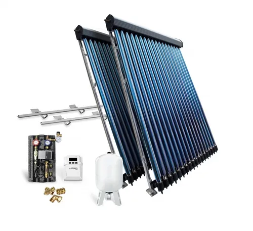 Röhrenkollektor Solarpaket HP22-2 - 7,22 m² Flachdach Solar - Solarmodule, Komplettanlage für Gewerbe und Landwirtschaft, hitze- und druckbeständig, ideal für effiziente Solarthermie-Anwendungen.