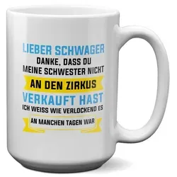 22Feels Tasse Schwager Geschenk Hochzeit Weihnachten Geburtstag -Meine Schwester-, Keramik, XL, Made In Germany, Spülmaschinenfest weiß