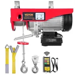 VEVOR Elektrische Seilwinde 200-400kg mit Fernbedienung - Robuste elektrische Seilwinde mit einer Tragfähigkeit von bis zu 400 kg und einer Hubhöhe von 12 m, ideal für vielseitige Hebeanwendungen.