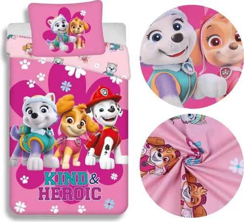 Paw Patrol rosa Bettwäsche für Mädchen, 140x200 cm - Bettwäsche für Mädchen im Paw Patrol Design, 140x200 cm. Aus hochwertiger Baumwolle, pflegeleicht und ideal für eine gemütliche Nachtruhe. Perfekte Geschenkidee für kleine Paw Patrol Fans!