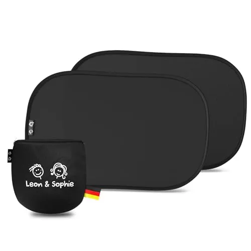 Sonnenschutz Auto Baby • ZERTIFIZIERTER UPF50+ UV-Schutz • DEKRA geprüft & KBA-zugelassen • Nachhaltiges & Hochwertiges GSM105+ Nylon • Doppelte Schutzwirkung • Sonnenschutz Auto Kinder ohne Saugnapf