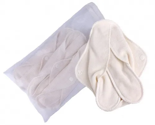 Popolini Waschbare Damenbinden 5er-Set Frottee Organic im Waeschenetz