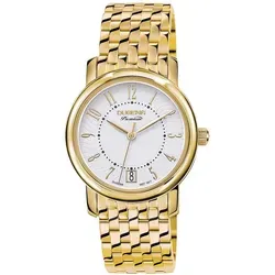 Dugena Quarzuhr Rondo Petit Arab 7090132-1 - Elegante Armbanduhr mit 30 mm Edelstahlgehäuse und Saphirglas, ideal für stilbewusste Trägerinnen, 5 bar wasserdicht.