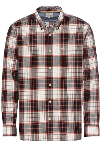 camel active Herren Langarm Hemd im Karomuster - Tops, T-Shirts & Hemden für Herren – Aus 100% Baumwolle, komfortabler Under-Button-Down Kragen und moderne Karomuster für einen lässigen Look.