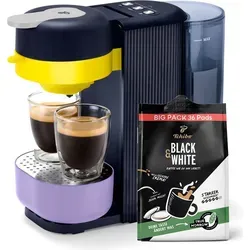 Tchibo Kaffeepadmaschine „CALL ME PAD“ mit 36 Pads - Kaffeemaschinen mit To-Go Becher Taste, schnell, leise und individuell programmierbare Getränkemenge von 40-300 ml für perfekten Kaffeegenuss.