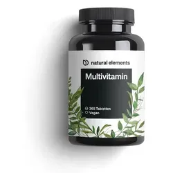 Multivitamin 365 vegane Tabletten – Jahresvorrat - Nahrungsergänzungsmittel mit wertvollen Vitaminen A-Z, inklusive Vitamin K1 und K2, ohne unnötige Zusätze, in Deutschland produziert und laborgeprüft.