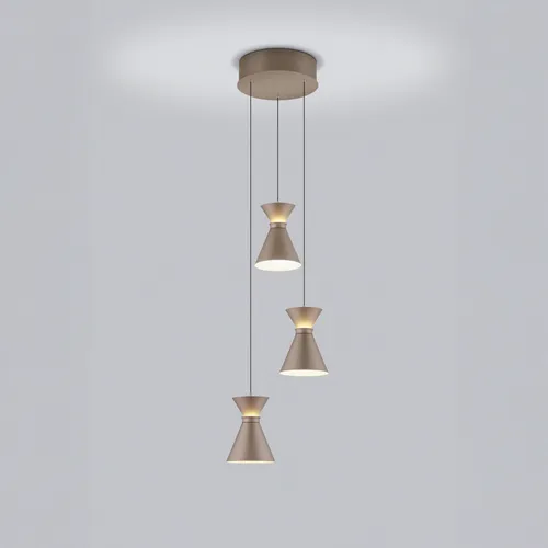 Helestra LED-Pendelleuchte LUK 3-er Set in Coffee - Elegante Hängelampe mit LED-Technik, ideal für stilvolle Beleuchtung in Wohnräumen. Schützt vor Staub mit IP20 und sorgt für eine angenehme Atmosphäre.