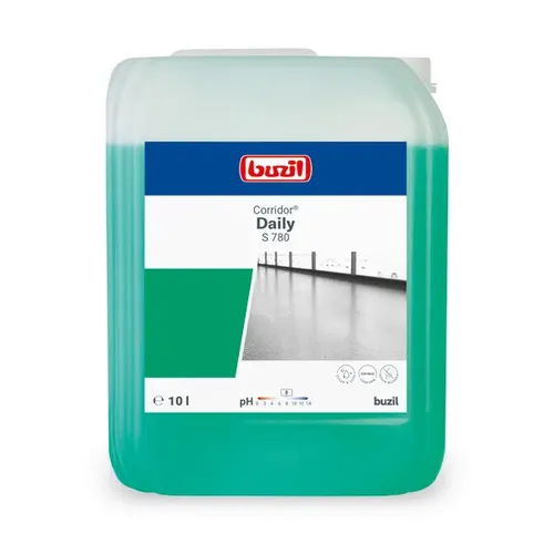 Buzil S780 Corridor daily 10 l - Multifunktions-Duftwischpflege - Wischpflege für PVC, Linoleum und Sportböden, reinigt und pflegt in einem Schritt, hinterlässt Glanz ohne Schichtenaufbau, rutschhemmend und schmutzabweisend.
