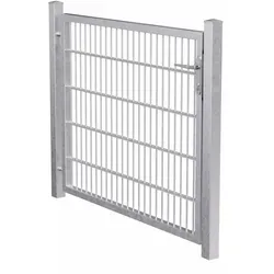 MR-Zaun Doppelstabmattenzaun-Tor einflügelig 6/5/6 - Feuerverzinktes Tor in der Größe 1.250 mm x 1.000 mm, ideal für langlebige und sichere Einfriedungen.