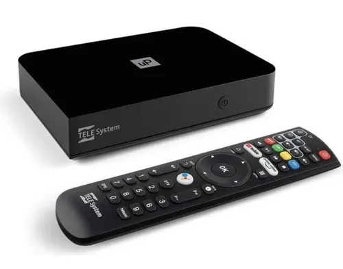 TELESYSTEM Smart TV Box uP² 4K HDR mit DVB-T2 - Vielseitige Smart TV Box mit 4K UHD Auflösung und HDR für ein beeindruckendes Seherlebnis. Ausgestattet mit Wi-Fi und Google Assistant für einfache Sprachsteuerung.