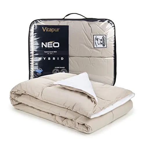 Vitapur Hybrid Bettdecke für 4 Jahreszeiten - NEO Luxus Komfort 140x200 cm - Bettdecken für alle Jahreszeiten, atmungsaktiv und allergikerfreundlich, sorgt für ein ideales Schlafklima bei unterschiedlichen Wärmebedürfnissen.