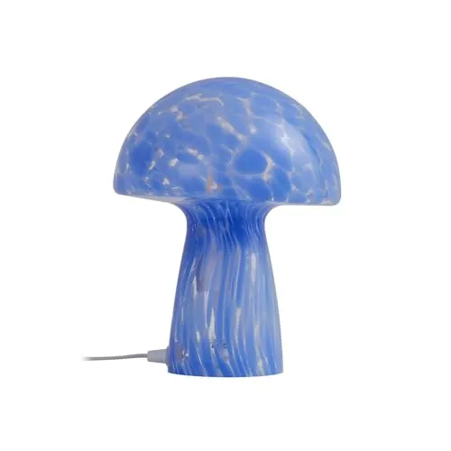 Lindby Tischleuchte Hubi - Glas Blau IP20, 1 x 15 W LED - Elegante Tischleuchte Hubi aus blauem Glas, ideal für stimmungsvolle Beleuchtung. Mit praktischem Kabelschalter für einfachen Zugang.