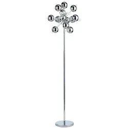 Näve Stehleuchte Explosion, 167 cm - Stehleuchte aus Glas und Chrom, 6-flammig, elegantes Design mit kugelförmigen Lampenschirmen für stilvolle Innenbeleuchtung.