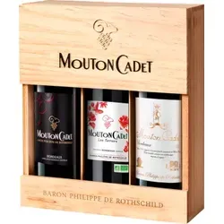 Wein Geschenkset Mouton Cadet Panache - Baron Philippe de Rothschild - 3 fl