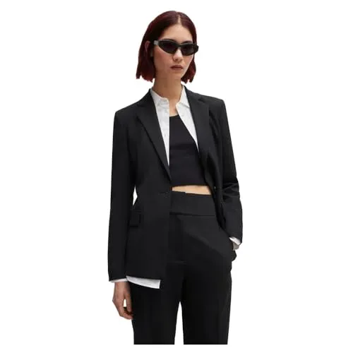 HUGO Atana Blazer für Damen, schwarz (42) - Eleganter schwarzer Blazer aus hochwertigen synthetischen Materialien, ideal für Business und Partys. Zeitloses Design für einen klassischen Look.