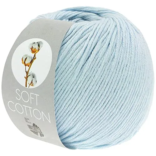 LANA GROSSA Soft Cotton | Weiches Baumwollgarn mit modernem Mikrofaseranteil | Handstrickgarn aus 70% Baumwolle & 30% Polyacryl | 50g Wolle zum Stricken & Häkeln | 140m Garn FB8