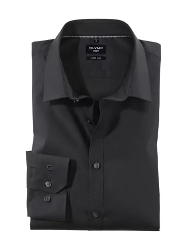 OLYMP No. Six super slim Businesshemd, schwarz, Gr. 39 - Business- & Abendmode für Herren, bügelleicht und aus 97% Baumwolle für optimalen Tragekomfort und elegante Optik.