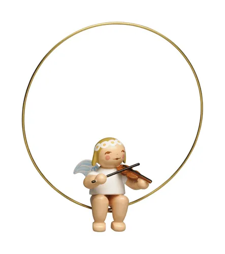 Wendt & Kühn, Christbaumengel im Ring, mit Geige, 6308/2 edler Christbaumschmuck