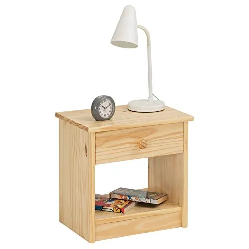 IDIMEX Nachtkommode MORITZ aus Kiefer Massivholz - Elegante Nachtkonsole mit 1 Schublade und Ablagefläche, ideal für Stauraum im Schlafzimmer oder Gästezimmer. Erhältlich in natur oder weiß lackiert.