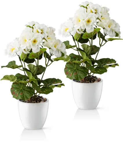 Kunstblume Kunstblumen im Topf, Künstliche Blumen wie echt, Deko Blumen Geranie, Kamelie, Orchidee, Azalee, Veilchen, PASCH, Hochwertiger Keramiktopf
