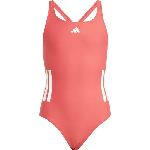 ADIDAS Kinder Schwimmanzug 3-Streifen C-Back Kids - Badeanzüge für Kinder, chlorresistentes Infinitex Material für lange Haltbarkeit und umweltfreundlich aus 70 % recycelten Materialien gefertigt.