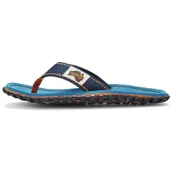 Gumbies Zehensandalen Original Flip Flops Tricolor Blue - Bequeme Badeschuhe in Blau/Orange - Größe 45, ideal für Strand und Freizeit, mit rutschfester Sohle für sicheren Halt beim Gehen.